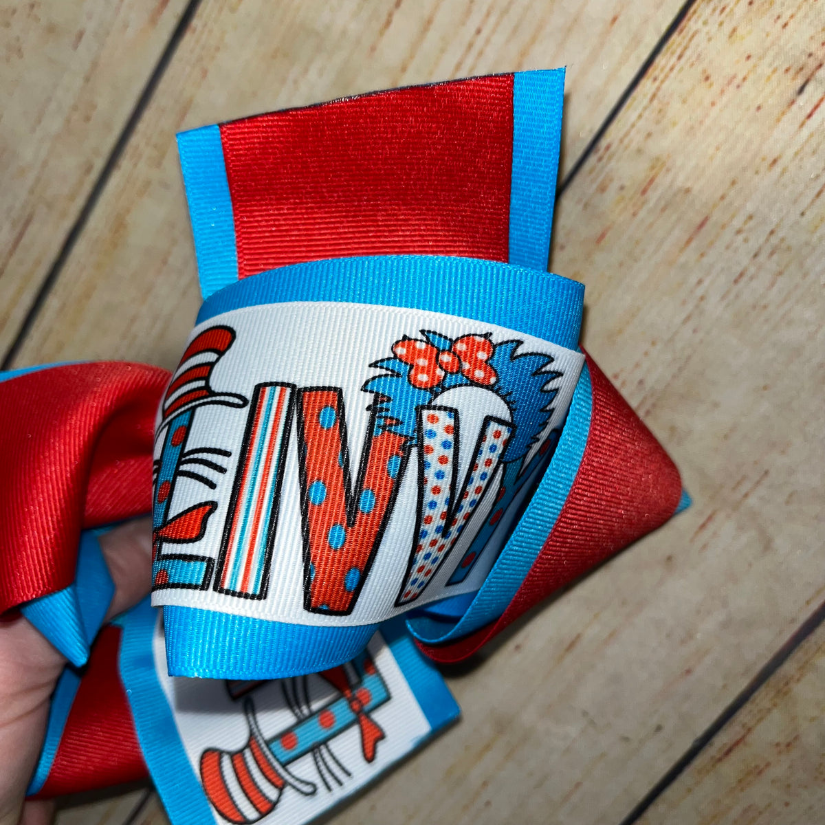 SEUSS Name Twisted Grosgrain Bow