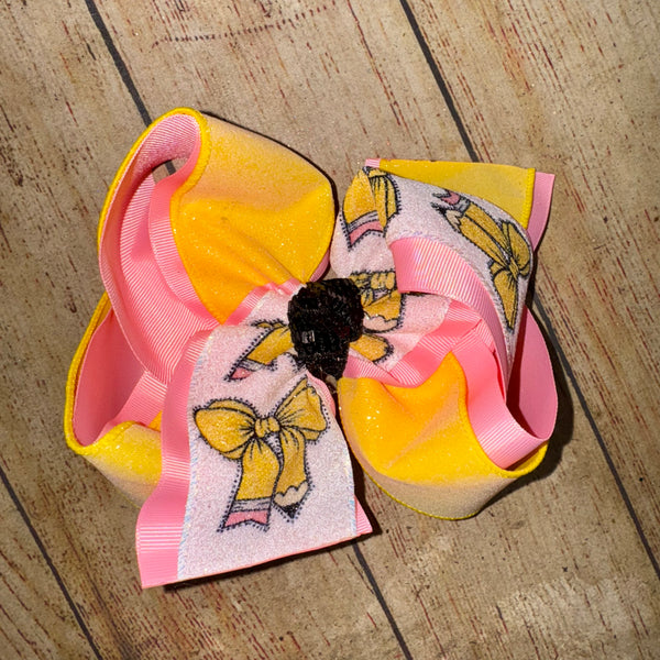 2025 BTS Frilly Fancy Pencil Bow Custom Printed Hair Bow
