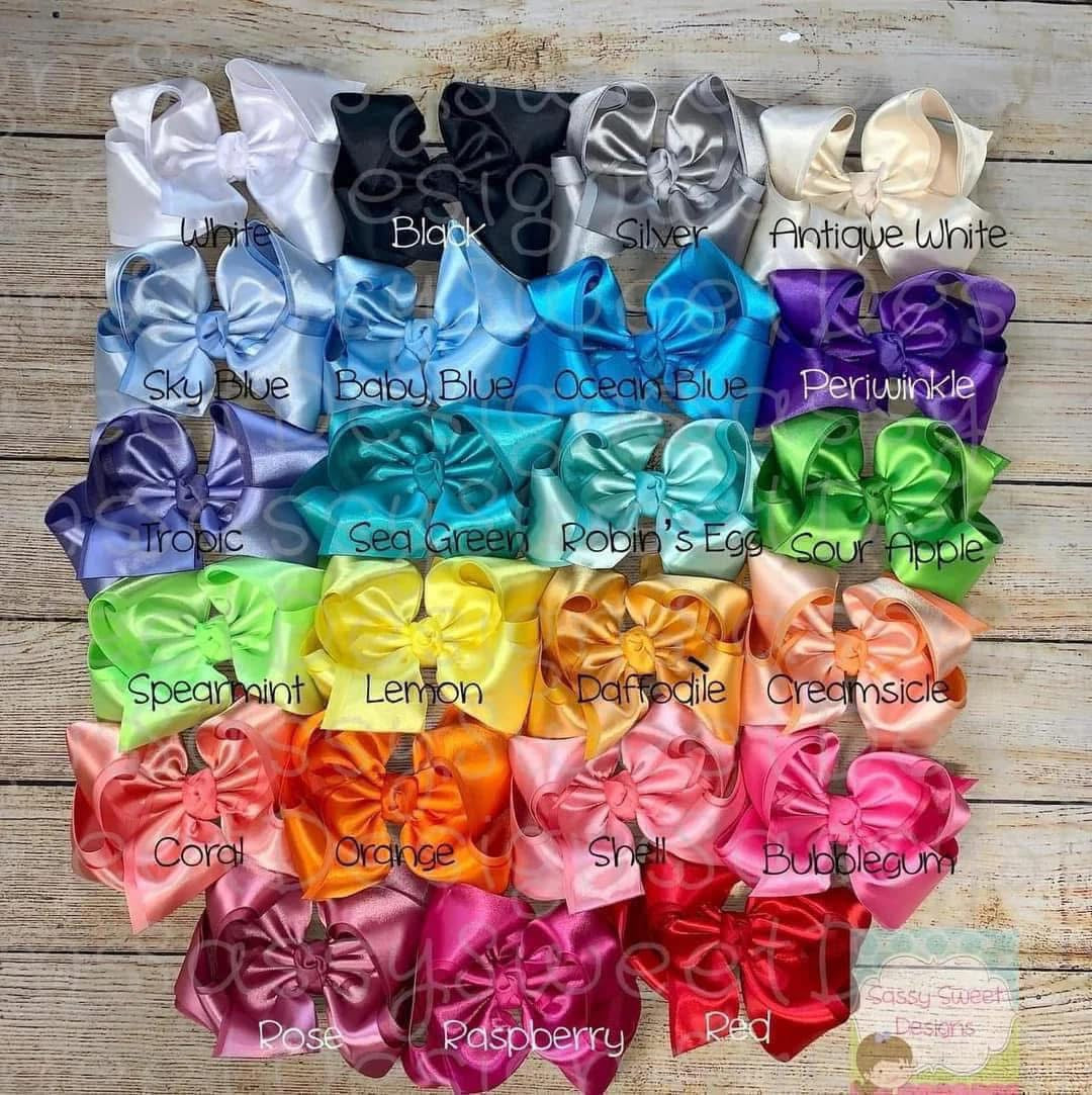 SATIN BAB Build-A-Bow Frilly Double Ruffle Triple Layer Bow -Choose your colors! (Copy)
