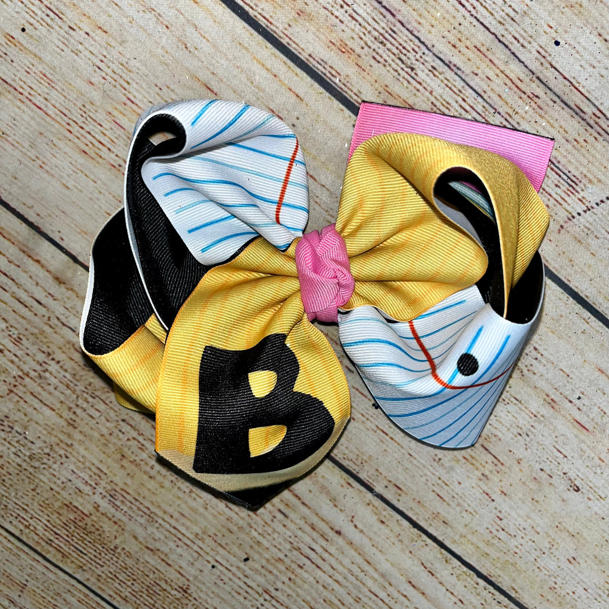 2023 Pencil Notebook Paper Custom Hair Bow