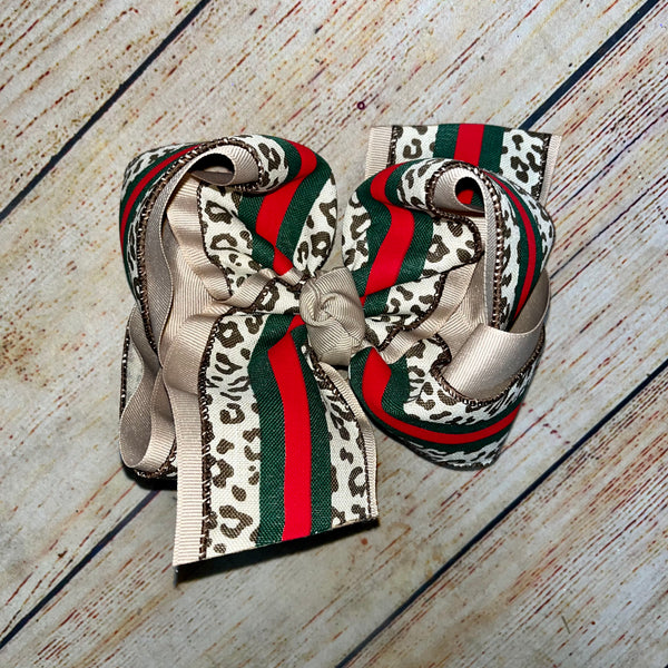 Gucci Inspired Leopard Stripe Hair Bow *LIMITED* – Sassy Sweet Designs