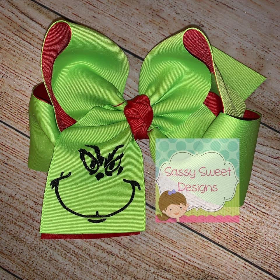Grinch Christmas 2022 - Glitter, Grosgrain, and Pony Hair Bows
