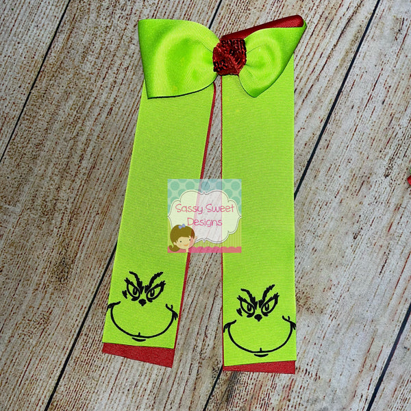 Grinch Christmas 2022 -  Glitter, Grosgrain, and Pony Hair Bows