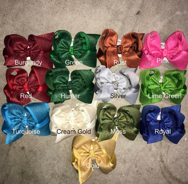 Metallic Canvas Hair Bows