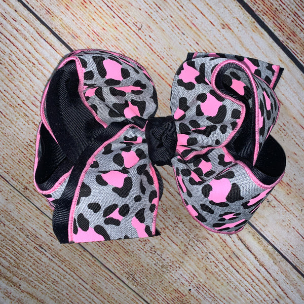 NEW!!! LIMITED Canvas Linen Leopard Hair Bows