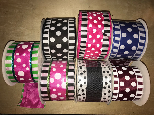 Dot Stripe Hair Bow
