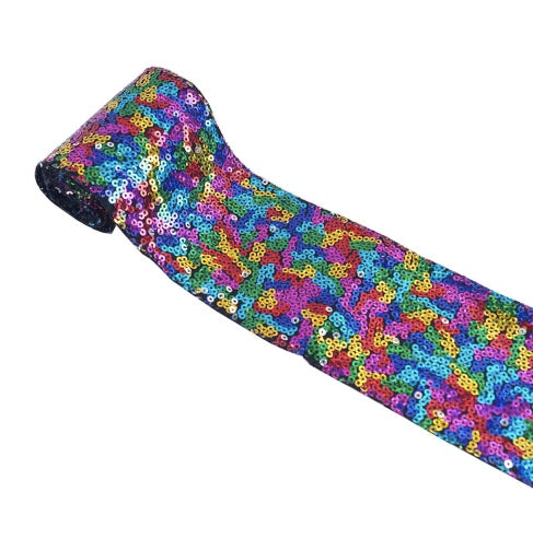 Multi Color Black Sassy Sequins Hair Bow