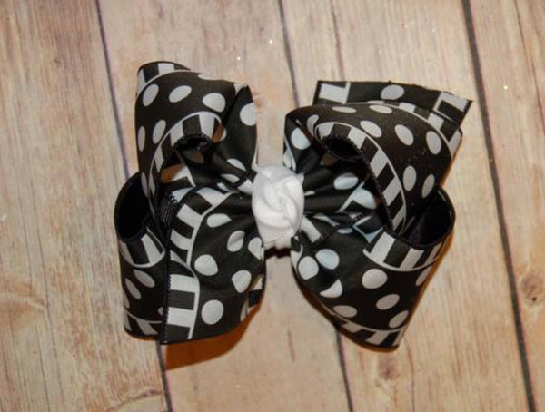 Dot Stripe Hair Bow