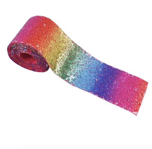 RAINBOW Pink Sassy Sequin Hair Bow