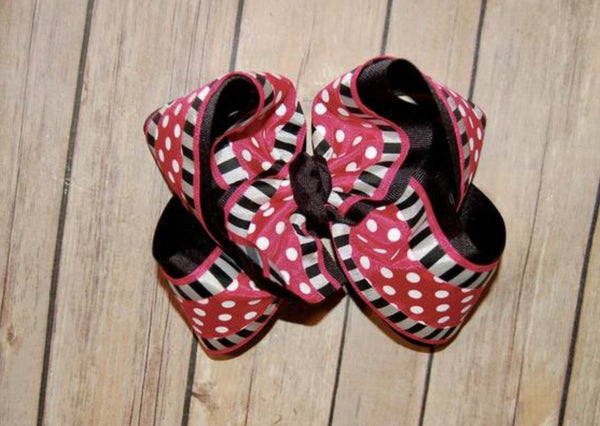 Dot Stripe Hair Bow