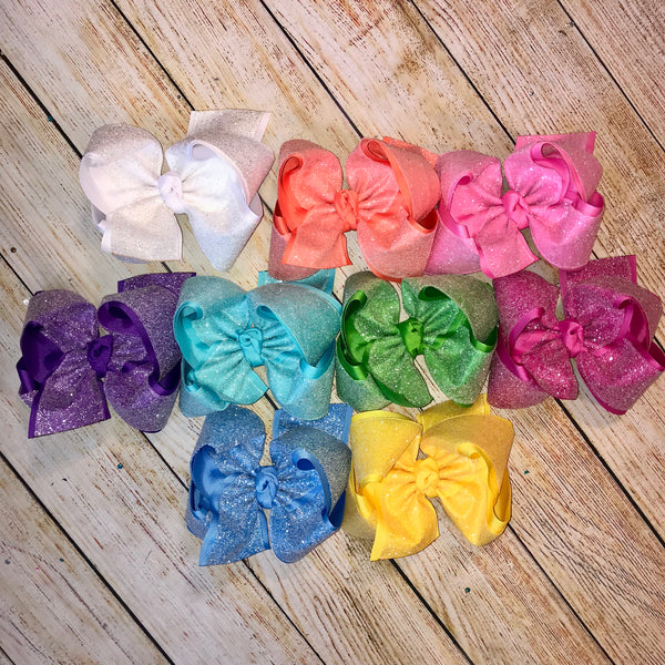 Kiwi Sugar Glitter Solid Hair Bow
