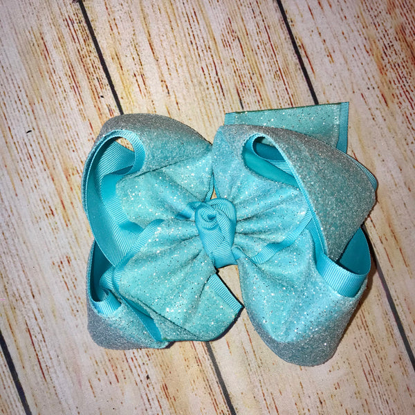 Tiffany Blue Sugar Glitter Solid Hair Bow