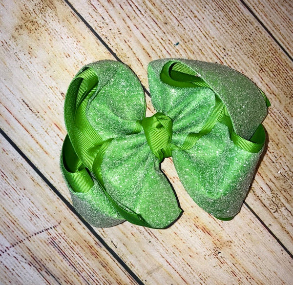Kiwi Sugar Glitter Solid Hair Bow