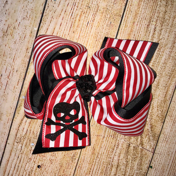 Striped Satin Hair Bow