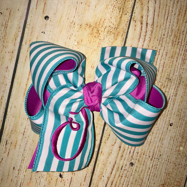 Striped Satin Hair Bow