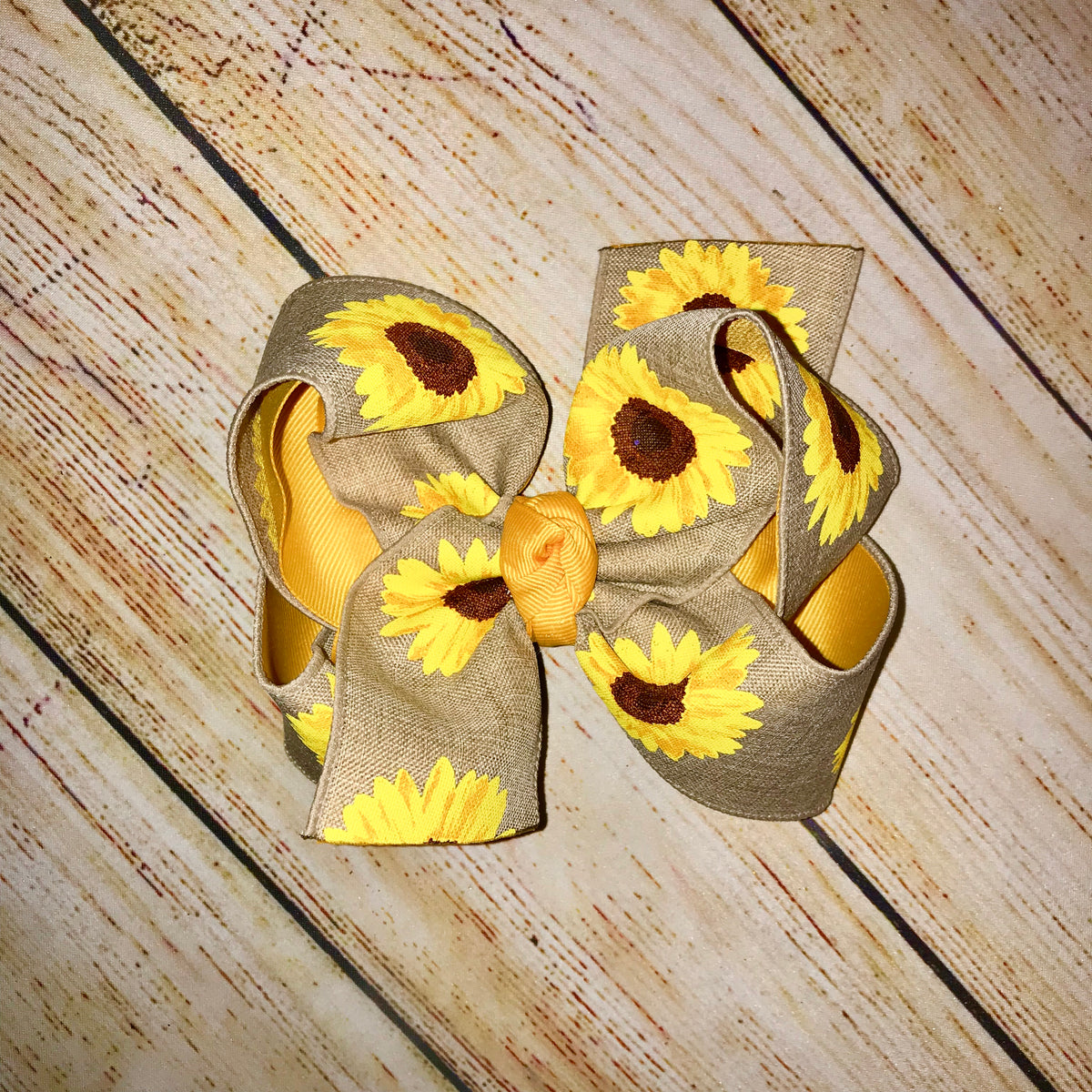 Sunflower WILDFLOWER Canvas Bow