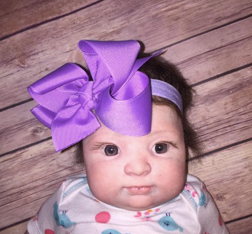 Basic Grosgrain Hair Bow on Matching Headband