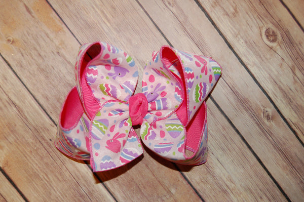 SPRING RELEASE Easter Egg Bunny Rabbit Canvas Hair Bow