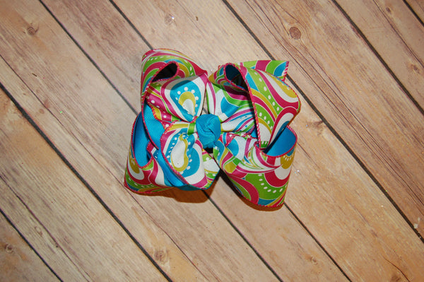 Spring Paisley Hair Bow