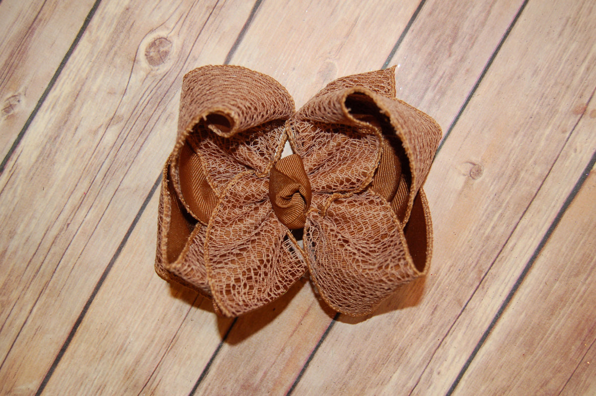 Tan Web Hair Bow