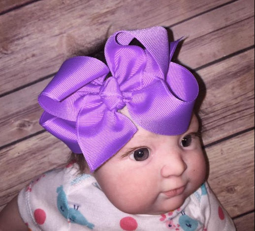 Basic Grosgrain Hair Bow on Matching Headband
