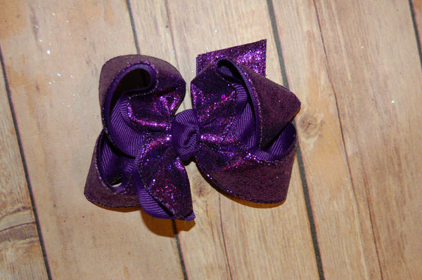 Small Medium Infant Toddler Baby Glitter Hair Bow
