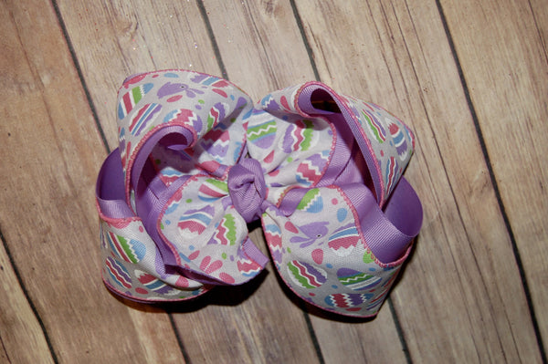 SPRING RELEASE Easter Egg Bunny Rabbit Canvas Hair Bow