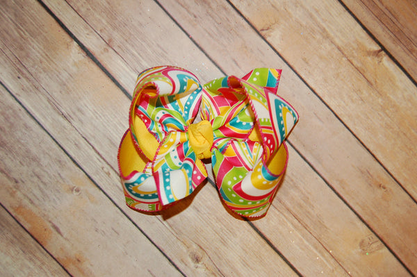 Spring Paisley Hair Bow