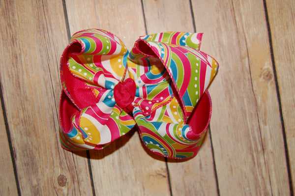 Spring Paisley Hair Bow