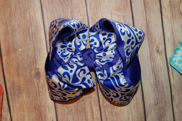Damask Scroll Hair Bow