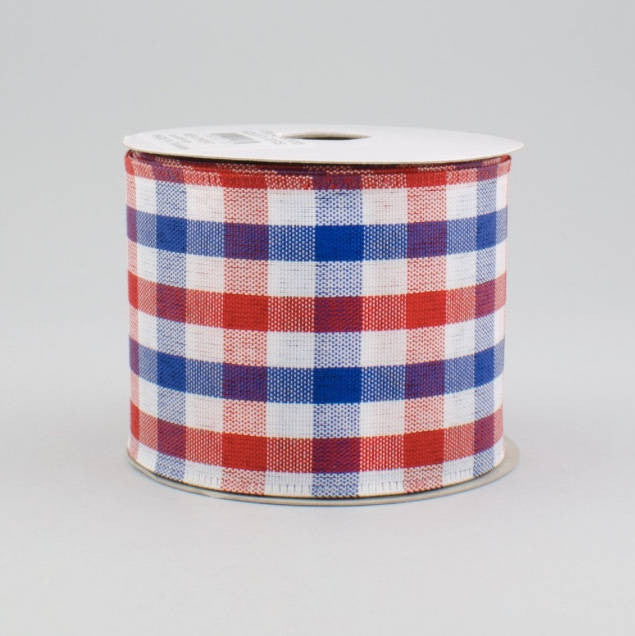 SSD Red White & Blue Plaid Hair Bow