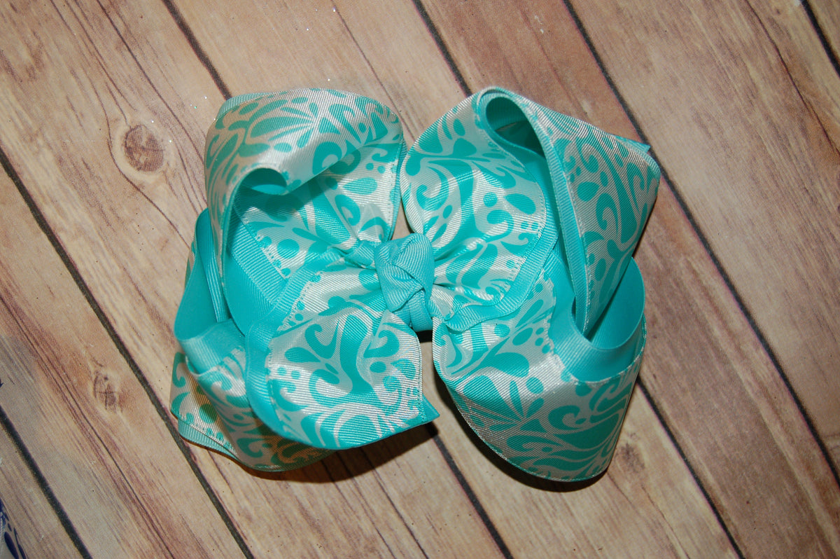 Damask Scroll Hair Bow