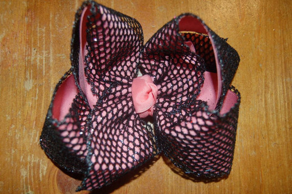 BLACK Glitter Mesh Hair Bow