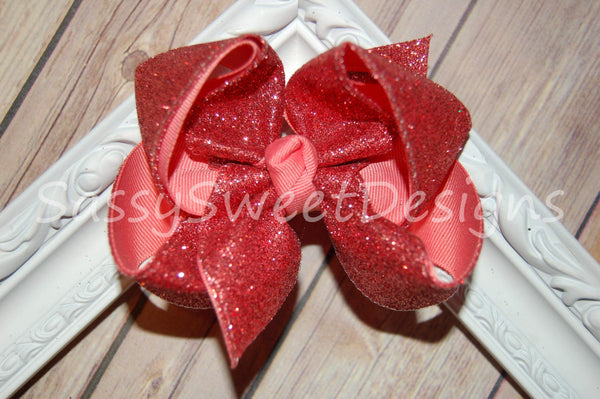 Small Medium Infant Toddler Baby Glitter Hair Bow