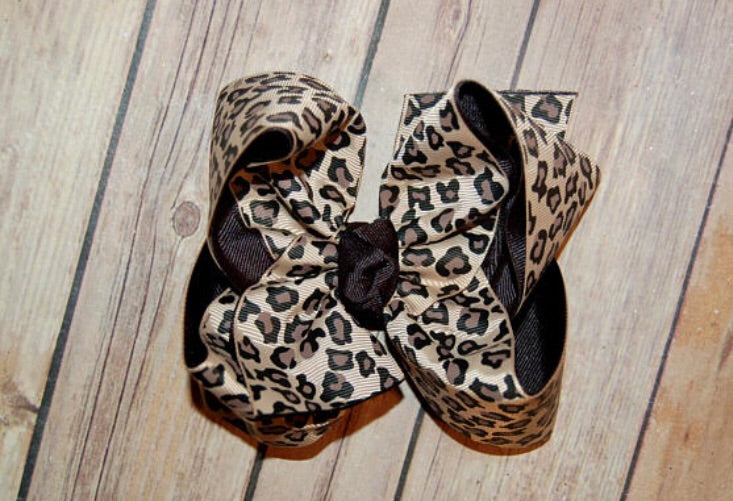 Leopard Cheetah Grosgrain Hairbow