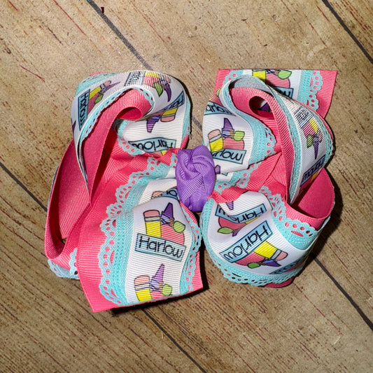 2025 BTS Frilly Supplies Bow Custom Printed Hair Bow