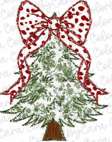 2024 Christmas Tree Coquette Bow Full Print or Twisted Bows