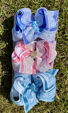 Bow Lace Frilly Satin Bows