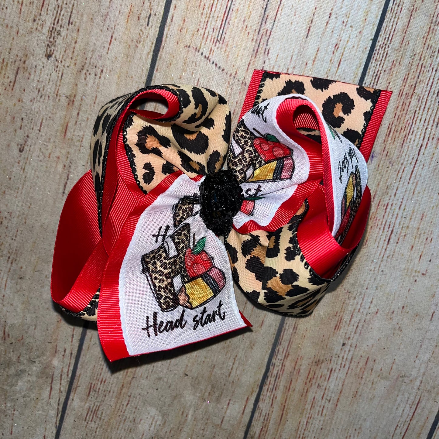 2024 BTS Leopard Grade School Bow Custom Printed Twisted Full Print Hair Bow