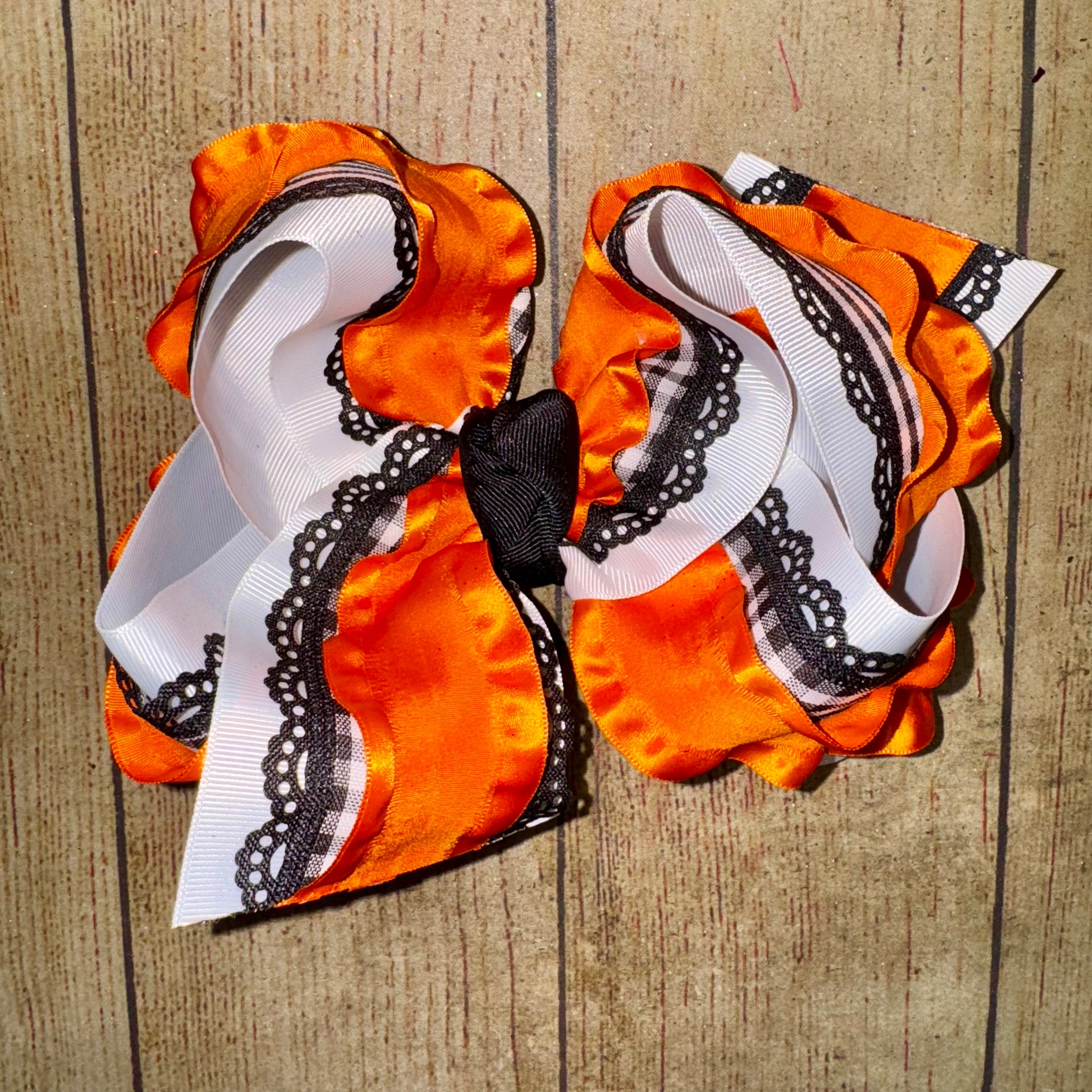 Frilly Double Ruffle Triple Layer Bow -Choose your colors!