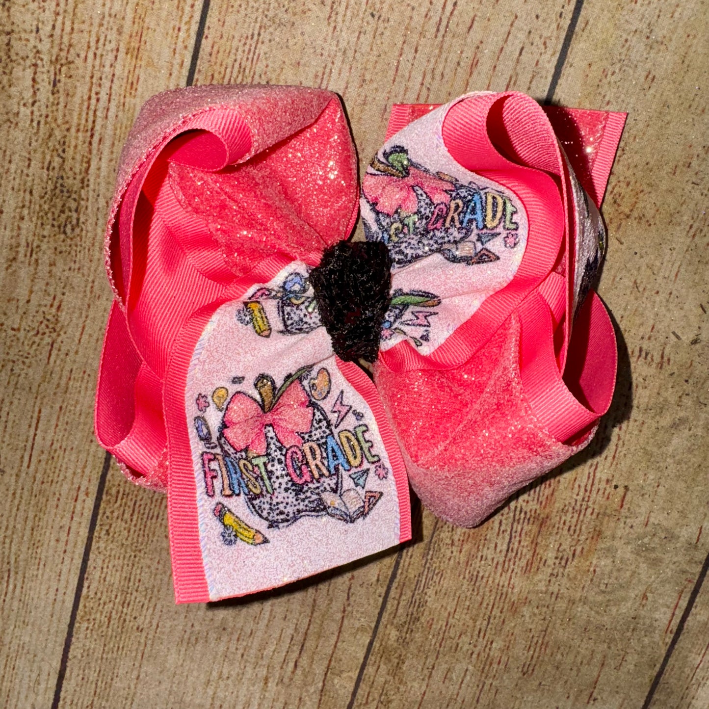 2025 BTS Dotted Apple Grade Bow Custom Printed Hair Bow