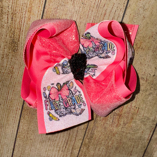2025 BTS Dotted Apple Grade Bow Custom Printed Hair Bow