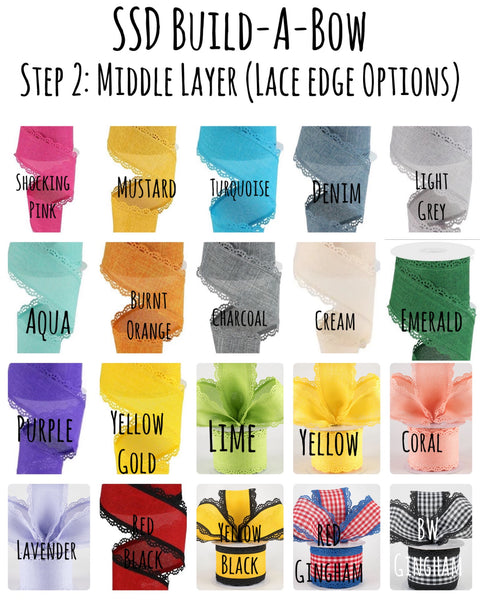 BAB Build-A-Bow Frilly Double Ruffle Triple Layer Bow -Choose your colors!