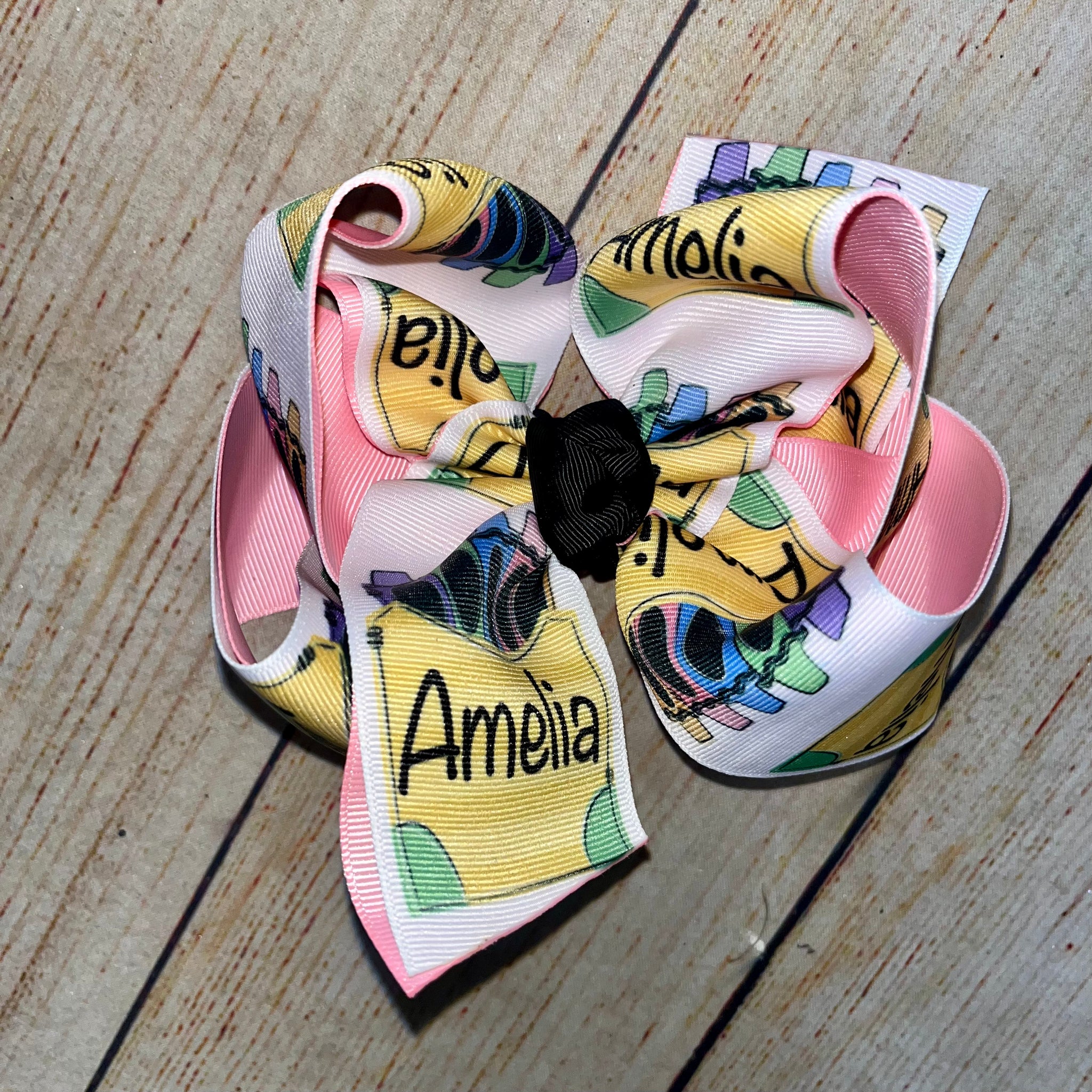 2024 BTS School CRAYON BOX Bow Custom Printed Hair Bow