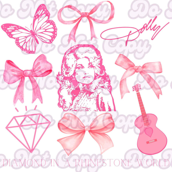 Music Taylor Dolly Bow Custom Printed Hair Bow