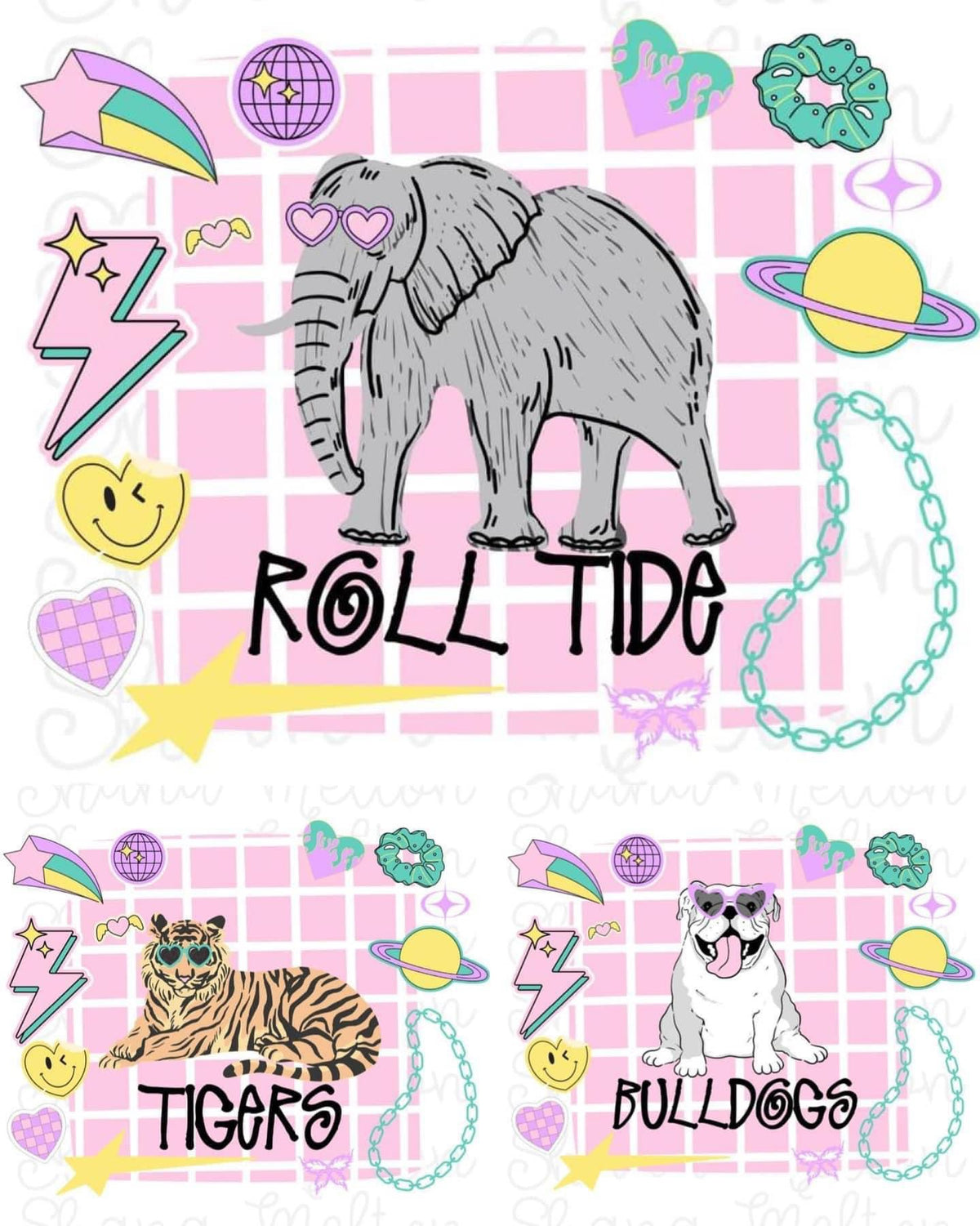 Retro Pastel Mascot School/Team Spirit Bow Full Print or Twisted