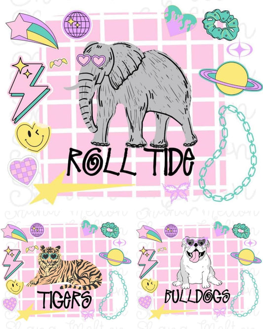 Retro Pastel Mascot School/Team Spirit Bow Full Print or Twisted