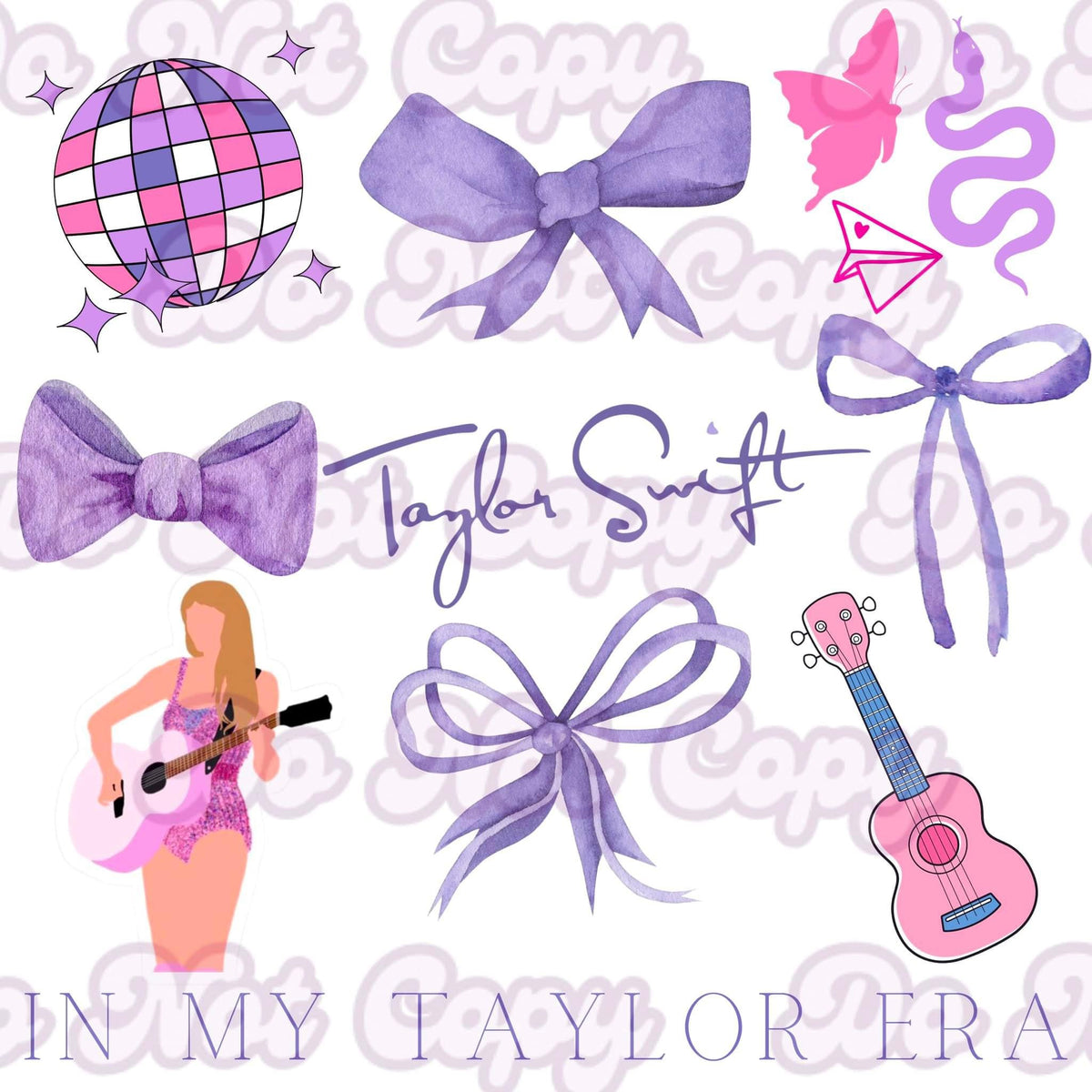 Music Taylor Dolly Bow Custom Printed Hair Bow
