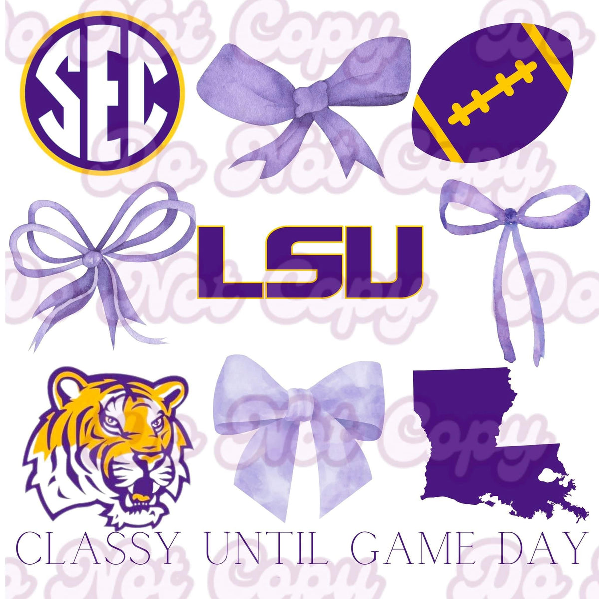 LSU Bow Custom Printed Hair Bow