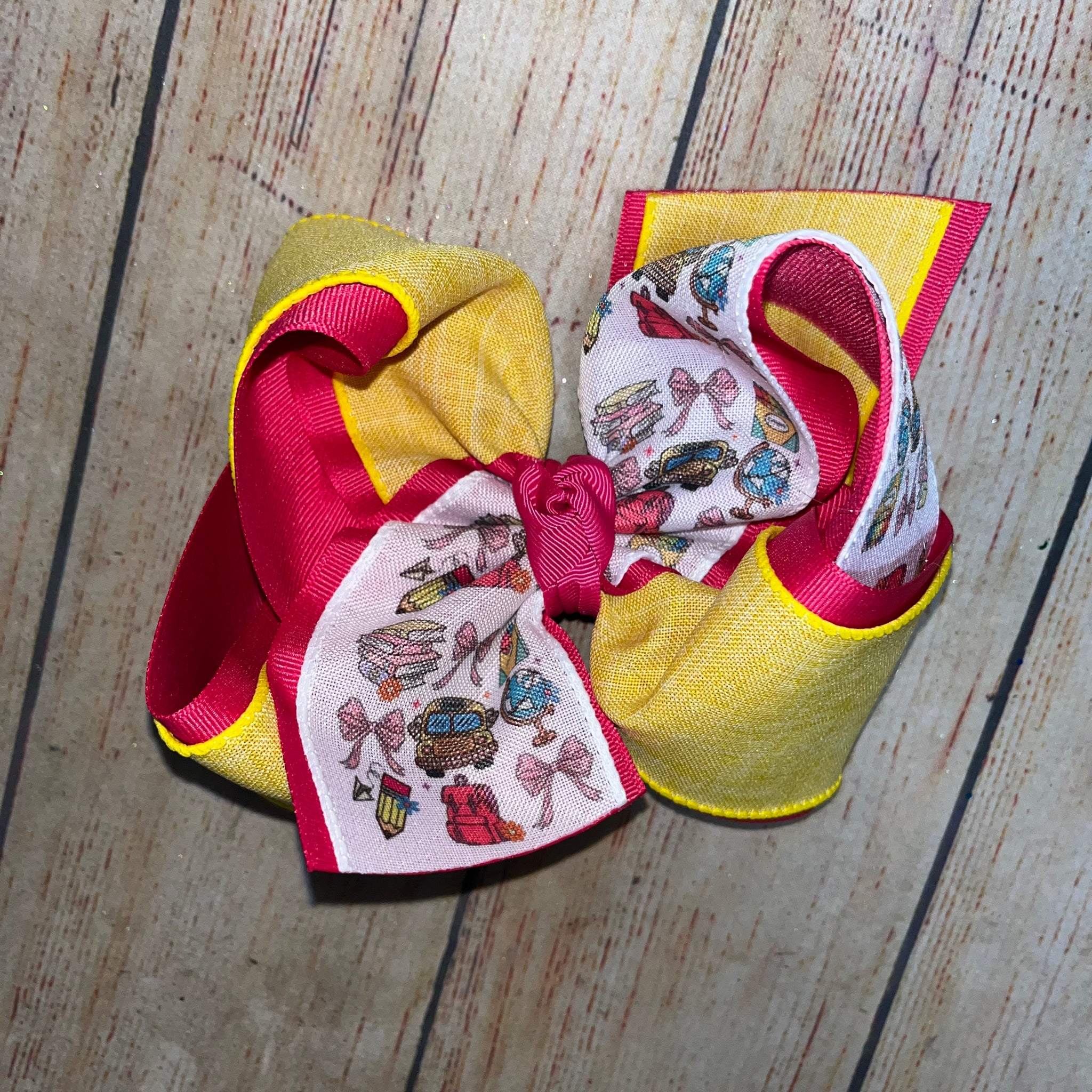 2024 BTS School Bus Coquette Bow Custom Printed Hair Bow